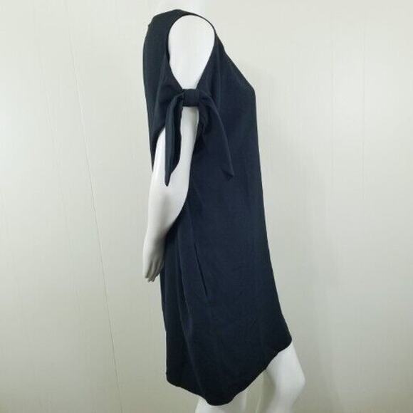 Bar Ill 3 Dress L Black Shift Box Short Sleeve Cold-Shoulder Bows Pockets Sack - Picture 7 of 10